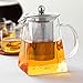 Warmyee Hofu Small Clear High Borosilicate Glass Tea Pot with Removable 304 Stainless Steel Infuser, Heat Resistant Loose Leaf Teapot,Stovetop Safe, 350 ml/11.8 Ounce.
