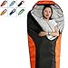 Mummy Sleeping Bag with Compression Sack,20 Degrees ℉,Portable and Lightweight for 3-4 Season Camping, Hiking,Waterproof, Traveling, Backpacking and Outdoor (Dark Grey & Red / Left Zipper, Mummy)