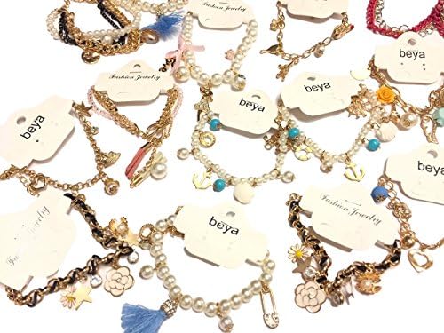Wholesale Job Lots 10x Bracelets Mixed Crystals/Diamante/Pearl Design Bracelets (6 Mixed Style x10)