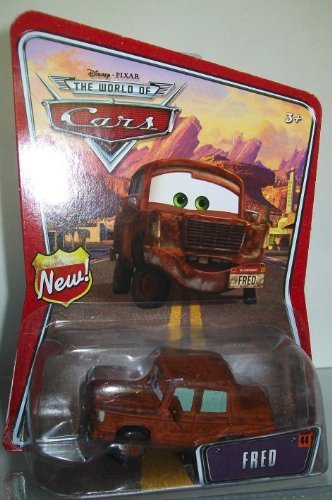 Fred Disney Pixar Cars Mattel World of Cars Background Card With "New" Sign Symbol On Left Side of Background Card