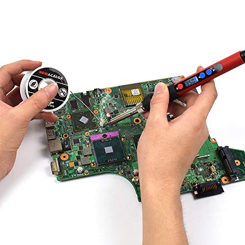 NEWACALOX LCD Soldering Iron Kit with Thermostatic Digital-Controlled and LCD Screen Display, Adjustable Temperature 60W Electrical Solder Gun 110V - Thumbnail 5