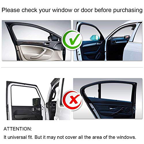 Big Hippo Side Window Snow Cover, Thickness Winter Car Window Snow, Ice, Frost Cover Sun Protection - Universal Fits Most Cars, Sedans, Small Trucks, SUVs (2 Pack)