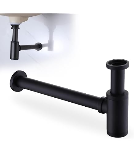 GORDEE Bathroom Sink Stopper Bottle P Trap, Brass Core 1-1/4 inch Slip Inlet Drain Complete Kit, Matte Black, Pls Measure ur Sink Hole Size Before Order GORDEE Bathroom Sink Stopper Bottle P Trap, Brass Core 1-1/4 inch Slip Inlet Drain Complete Kit, Matte Black, Pls Measure ur Sink Hole Size Before Order