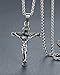 Aoiy Stainless Steel Jesus Christ Crucifix Large Cross Religious Pendant Necklace, Antique Finish, 24
