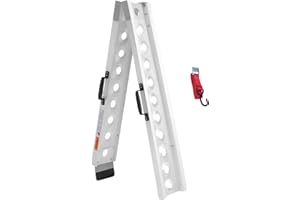 VENDAV Aluminum Motorcycle Ramp, 440 lbs Capacity, 84.56" x 7.16" Folding Dirt Bike Loading Ramp with Dual Carry Handles & Rubber Pad, Portable Bike & E-Bike Ramp for Pickup Trucks, Trailers & Sheds