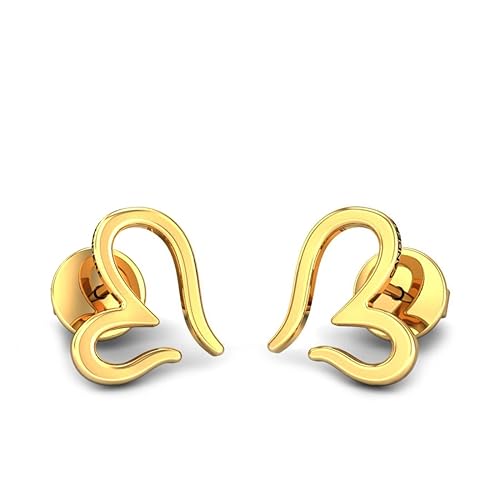 18KT Yellow Gold Stud Earrings for Girls