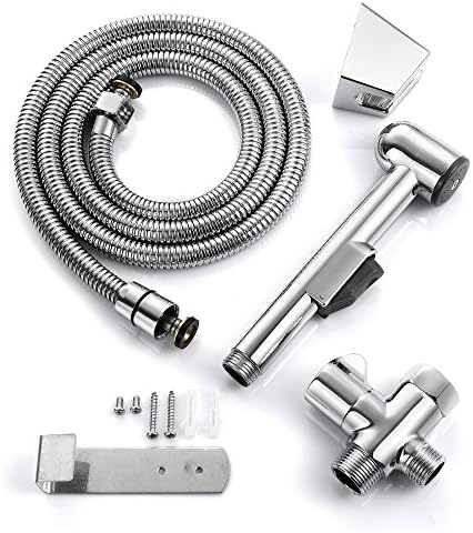 UMIRIO Hand Held Bidet Sprayer Cloth Diaper Shattaf with Shower Hose and Basket Holder Toilet Bidet Attachment SB800+DV6