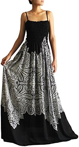 Women Maxi Party Long Dresses Black White B&amp;W Plus Size Strapy Chiffon Sexy Dress (5X)