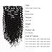 ABH AMAZINGBEAUTY HAIR Jerry Curly Clip in Hair Extensions Real Human Hair 3B 3C Double Wefts Curly Clip ins for African Americans 120g 7 Pieces 17 Clips 120 Grams, Natural Black 12 Inch