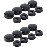 License Plate Frame Screw Caps, 8-Piece Black Bolt Covers for Car, Truck, Van