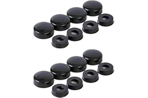 NEATBLISSER License Plate Frame Screw Caps, 8-Piece Black Bolt Covers for Car, Truck, Van
