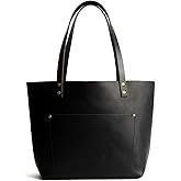 Portland Leather Goods Classic Medium Tote Bag – Handmade, Open Top, Durable & Unlined – Interior & Exterior Pockets