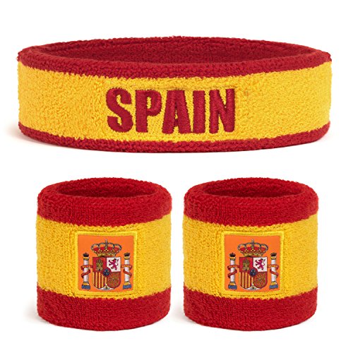 Suddora Spain Country Headband & Wristbands Set (Includes 2 Wrist & 1 Head Sweatband) Suddora Spain Country Headband & Wristbands Set (Includes 2 Wrist & 1 Head Sweatband)