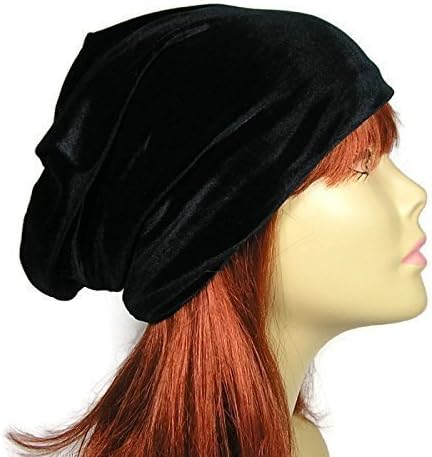 Velvet Slouchy Hat Black Velvet Slouchy Hat Chemo Caps Hats for Hair Loss Glam Chemo Caps Velvet Souchy Beanies Womens Slouchy Beanies Velvet Beanies Velvet Slouchy Tams