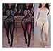 Kafiloe Women's Sexy Mesh See Through Rhinestone Bodycon Clubwear Jumpsuit Romper