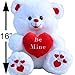 My Cuddle Bears Large BE MINE Plush Fluffy White and Red Love Teddy Bear 16