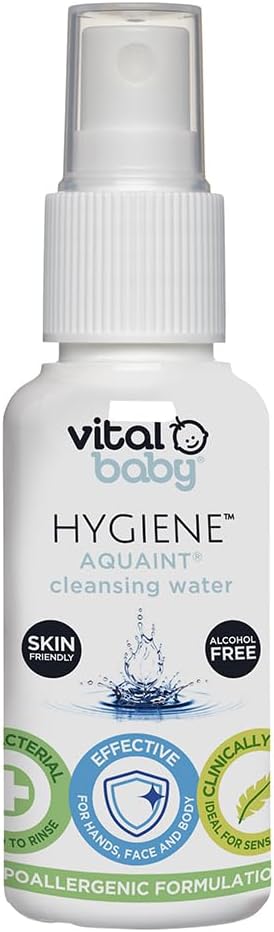 Vital Baby Aquaint Cleansing Water 50ml Hypoallergenic Alcohol Free