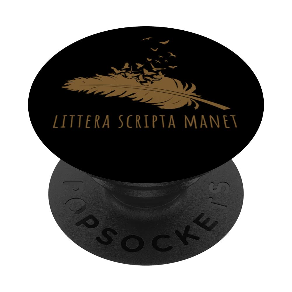 Dark Academia Aesthetic Quote Ad Littera Scripta Manet PopSockets Swappable PopGrip