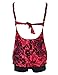 Hilor Womens Tummy Control Swimwear Plus Size Flowy Swimsuits with Shorts Vintage Two Piece Bathing Suits Red 16