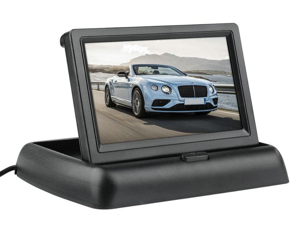 BW 4.3" Foldable Digital TFT LCD Car Rear View Backup Monitor for Car Reversing Camera, Car Rearview Camara,CCTV Camera DVD