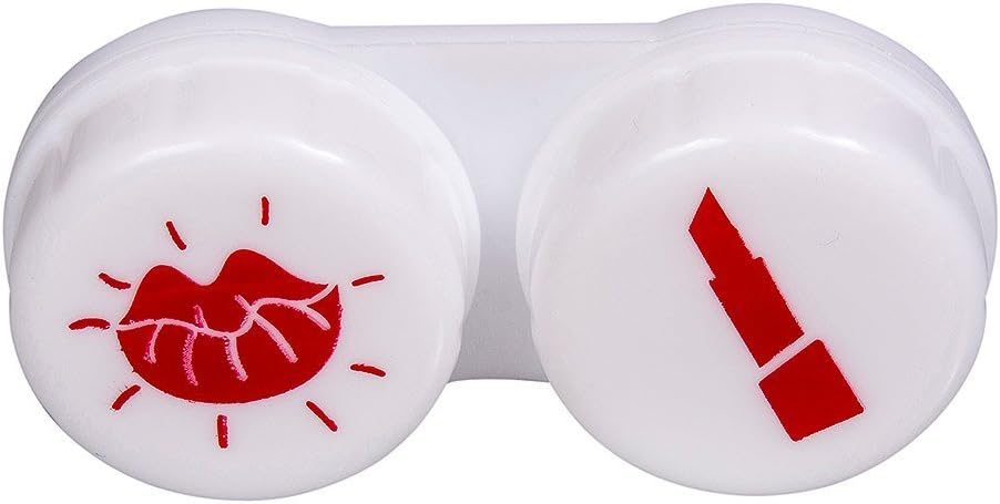 Coloured Contacts Lips Lens Case (White)