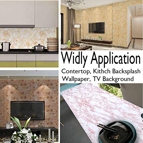 Black White Marble Contact Paper Backsplash Film Peel and Stick Countertops Vinyl Wallpaper Sticker Contact Paper Self-Adhesive Shelf Liner for Kitchen Wall Table Surface Decor 23.62"X393.7" Roll - Thumbnail 5