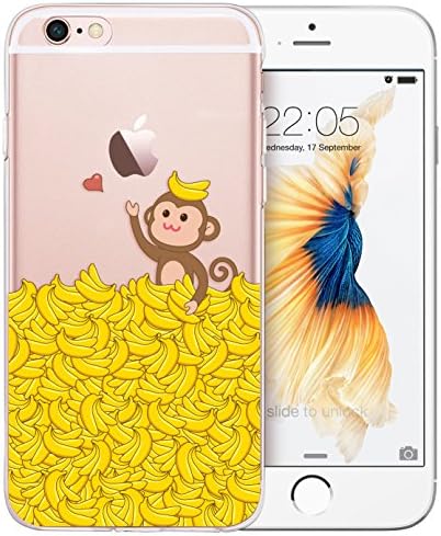 iPhone 6 Case, ESR iPhone 6s Case Clear Soft Silicone Back Cover One Piece Bumper Case [Mania Series] [Shock Absorbent] for 4.7 inches iPhone 6/iPhone 6s(Bananaworm Monkey)