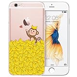 iPhone 6 Case, ESR iPhone 6s Case Clear Soft Silicone Back Cover One Piece Bumper Case [Mania Series] [Shock Absorbent] for 4.7 inches iPhone 6/iPhone 6s(Bananaworm Monkey)