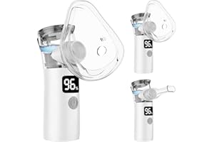AVAOKO Portable Nebulizer, Nebulizer Machine for Adults and Kids Handheld Nebulizer for Travel and Daily Use Mesh Nebulizer for Breathing Problems with Autoclean Mode Powered by USB/Battery
