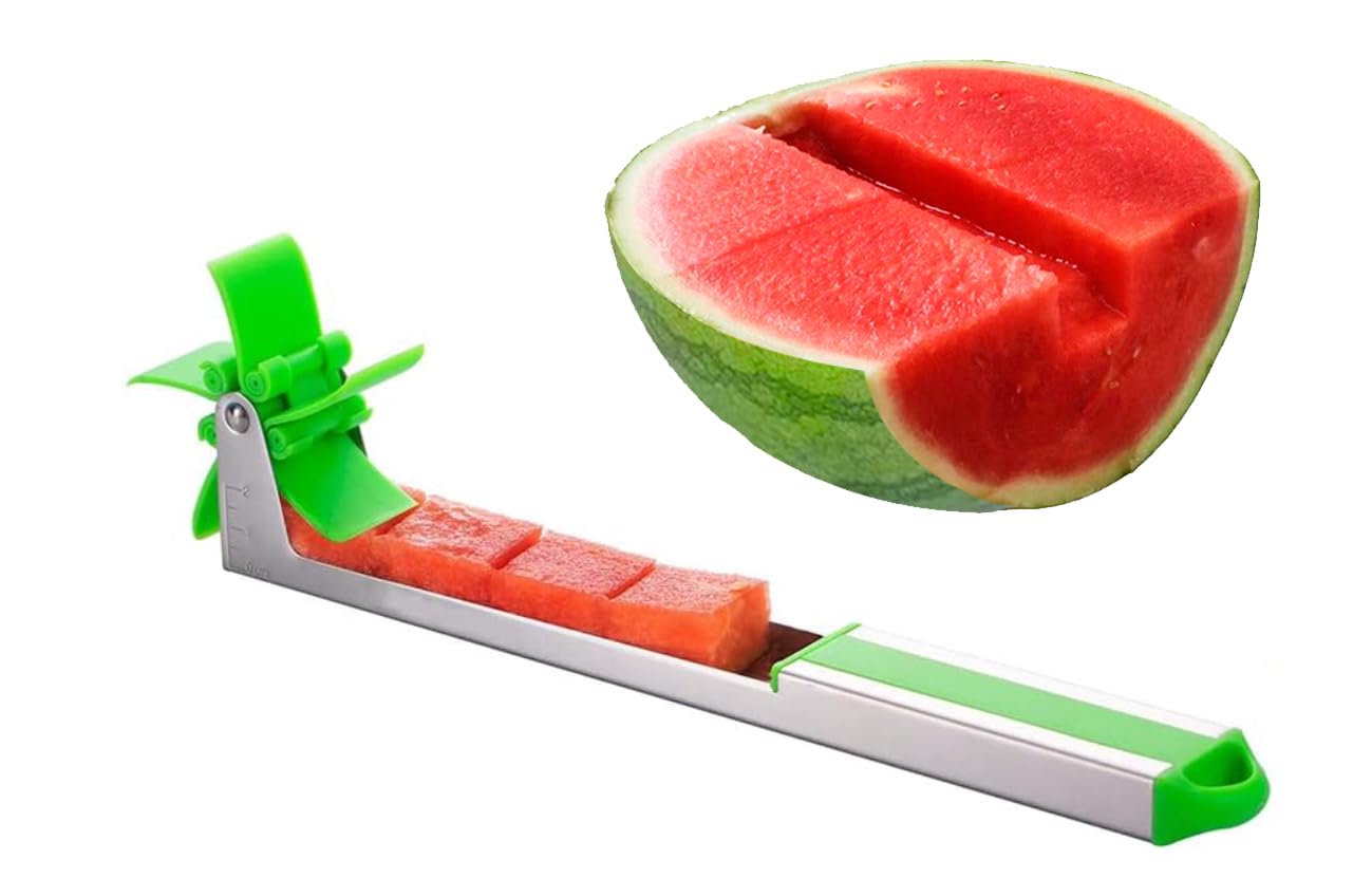 Photo 1 of Watermelon Windmill Cutter Slicer, YIDADA Stainless Steel Shape Fruit Tools Quickly Cut Tool Kitchen Gadgets with Melon Scoop