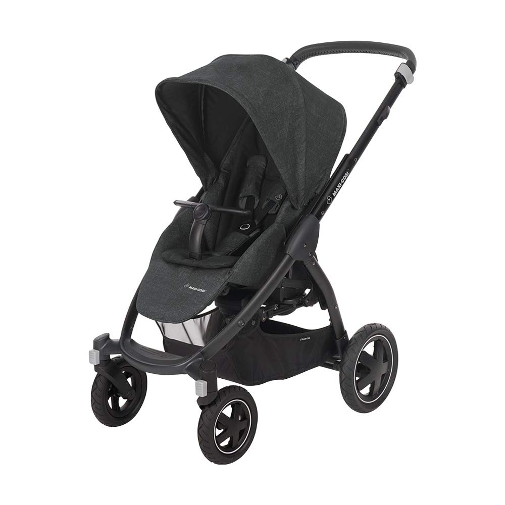 Maxi-Cosi 1224710111 Stella Kinderwagen mit extra großem Verdeck und Outdoor-Reifen, schwarz