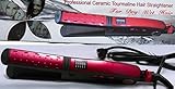Hair Straightener/flat Iron Professional Ceramictourmaline Plates/color RED By Easy Easy Shop
