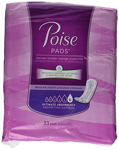 Poise pads, regular length, ultimate absorbency 33 pads