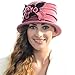 Retro Women Floral Trimmed Wool Blend Cloche Winter Hat