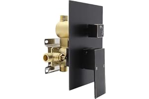 DRETTYER 2 Way Outlet Shower Diverter Valve Mixer Rough Brass 2 Handle Shower Valve Kit Replacement in Oil Rubbed Bronze