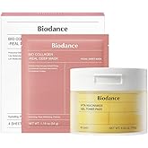 BIODANCE Radiance & Firming Duo: Vita Niacinamide Gel Toner Pads and Bio-Collagen Real Deep Mask for Glass Skin, Brightening, Pore-Minimizing, Korean Skin Care, Valentines Day Gifts for, Skin Care Set