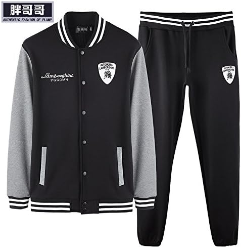 ZHENN-The spring and autumn men SWEATER MENS code students s casual baseball uniform sport suit sweat pants,XL,black