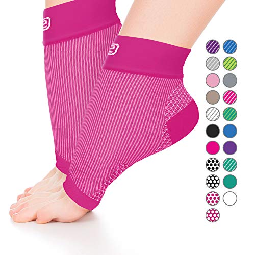 Plantar Fasciitis Sock, Compression Socks for Men Women - Best Ankle Sleeve for Arch Support, Injury Recovery and Prevention - Relief from Joint and Foot Pain, Swelling, Achy Feet (Pink Large)