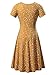 HUHOT Women Short Sleeve Round Neck Summer Casual Flared Midi Dress (Medium, Floral-24)