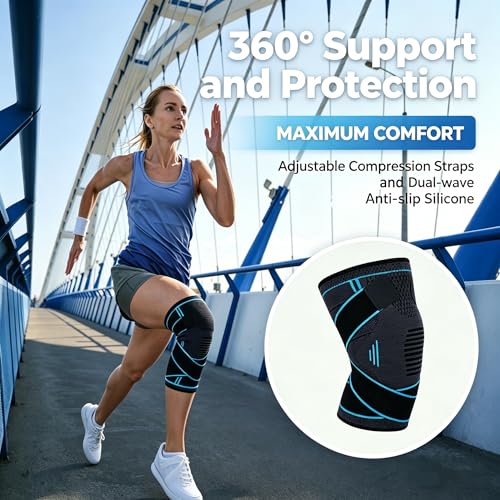 NTRH Knee Brace for Arthritis ACL and Meniscus Tear Adjustable Knee Sleeves for Sports Knee Support for Men and Women