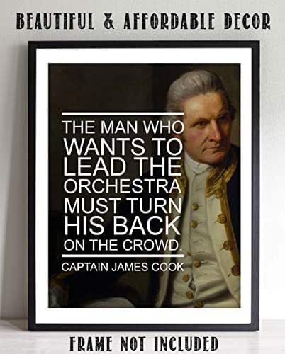 Amazon.com: Captain James Cook Quotes Wall Art- “Want To Lead-Turn Your