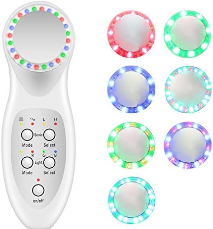Ultrasonic Beauty Facial Massager 7 LED Photon Lights Sonic Lifting Lift Skin Care Cleanser Wrinkle Remover Massager