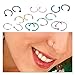 CZCCZC 6pcs Stainless Steel Body Jewelry Piercing Nose Open Hoop Ring,Nose Studs Rings,Body Slave Jewelry (16 pcs)