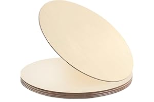 POJAH 5Pcs 14 Inch Wood Circles for Crafts, Unfinished Blank Wooden Rounds Slice Wooden Cutouts for DIY Crafts, Door Hanger, Sign, Wood Buring, Painting, Christmas Décor