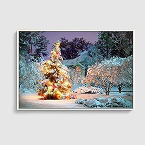 Framed Canvas Home Artwork Decoration Merry Christmas Canvas Wall Art for Living Room, Bedroom - 16x24 inches