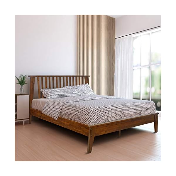Acacia Kaylin 14 Inch Wood Platform Bed Frame with Headboard, Queen