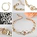 O4U Heart Shape Genuine Austrian Crystals Love You Gold Plating Bracelet Elegant Gifts for Women Girls Fashion Jewelry(gold)