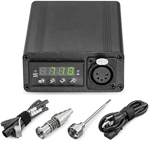 Vossay Aromatherapy Diffuser Kit, PID Temperature Controller + 10/14/18 Male and Female + 20 mm BARREL Coil and XLR Plug + Silicone Jar Container