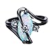 Adeser Jewelry Womens S Promise Wedding Rings Black Gold Plated Lab Gemstone Ring White Opal Ring