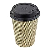 500-CT Disposable Black Lid for Coffee and Tea Cups - Fits 8-OZ, 12-OZ and 16-OZ Cups: Perfect for Coffee Shops, Juice Shops, and Restaurant Takeout - Recyclable Polystyrene Cup Lid - Restaurantware